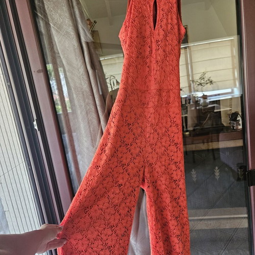 Halter One-Piece Jumpsuit like new, bright orange, size M 38