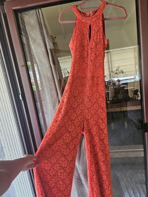Halter One-Piece Jumpsuit like new, bright orange, size M 38