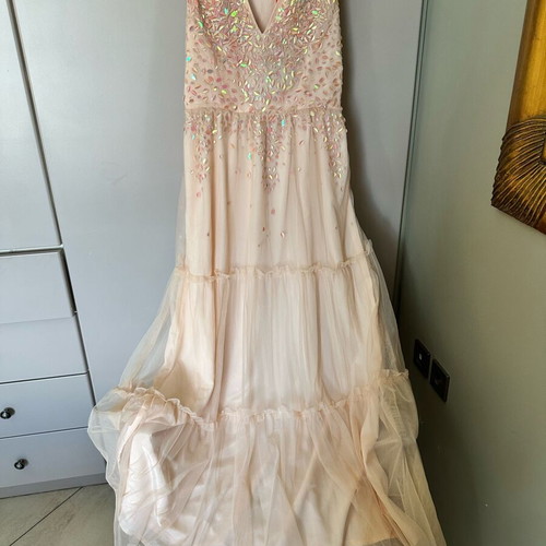 Krystal princess tulle dress with real crystals new, multicolor
