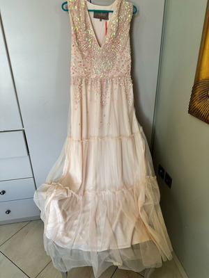 Krystal princess tulle dress with real crystals new, multicolor