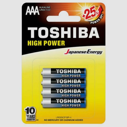 Toshiba AAA High Power alkaline batteries new, pack of 8