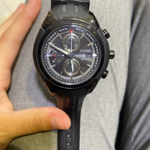 Citizen stainless steel Eco Drive watch black new