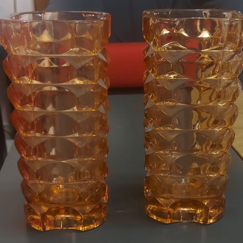 Vintage pink vases 25 cm set of 2 like new