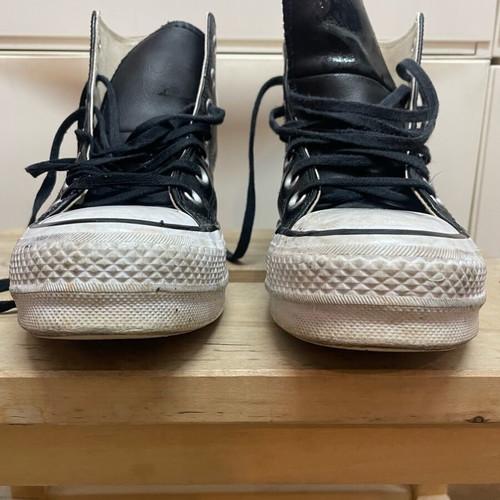 Converse Chuck Taylor All Star Lift Platform Leather Women's Shoes Size 39 Like New Black