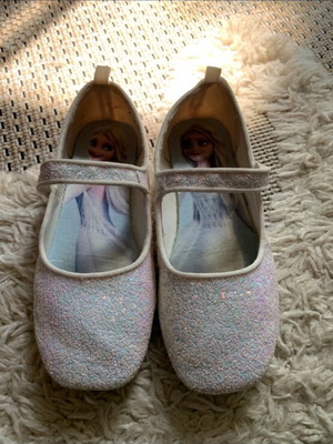 H&M Elsa Frozen white glitter ballet flats size 30