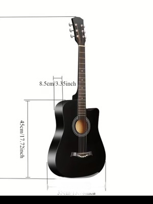 Acoustic guitar 38 inches new with accessories, black