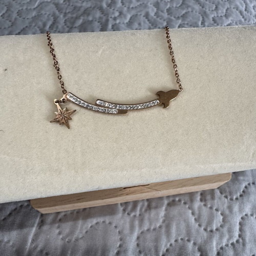 Necklace roz-cold new, gold color