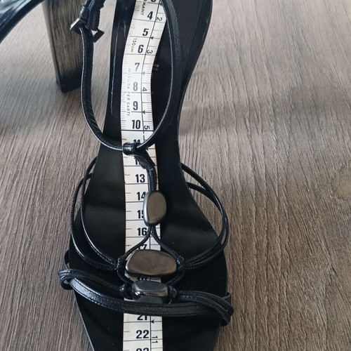 Gianna Meliani Black Leather Sandals Vero Cuoio size 37 like new