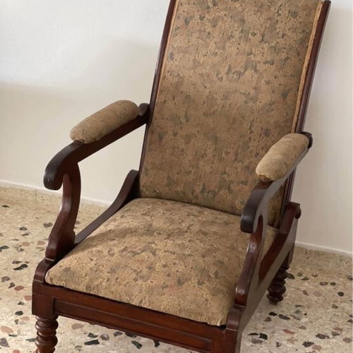 Handmade solid wood antique armchair, very comfortable