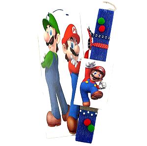 Λαμπάδα Super Mario σετ καδράκι και μαγνητάκι