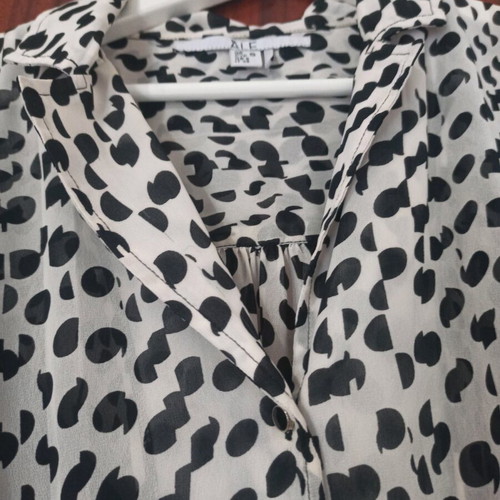 Ale spring dress like new, midi, semi-transparent, black and white