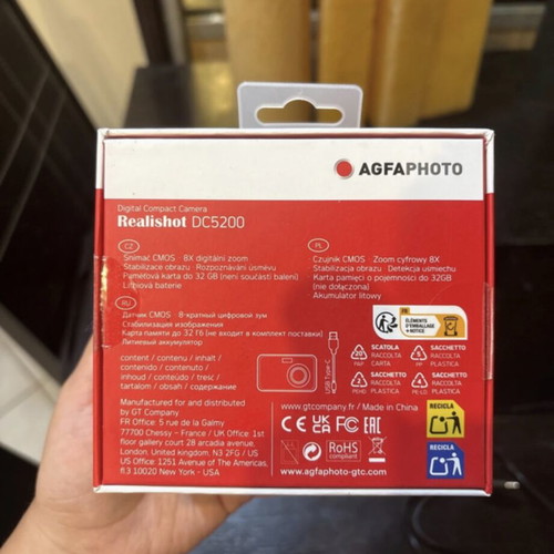 AgfaPhoto Realishot DC5200 compact digital camera, red