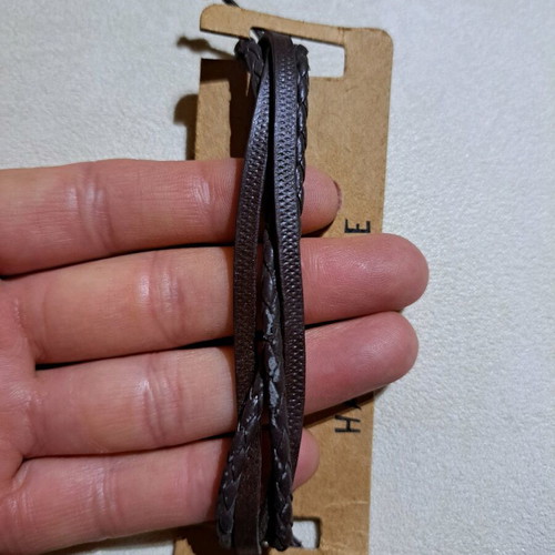 Handmade leather bracelet unisex with adjustable cord brown new