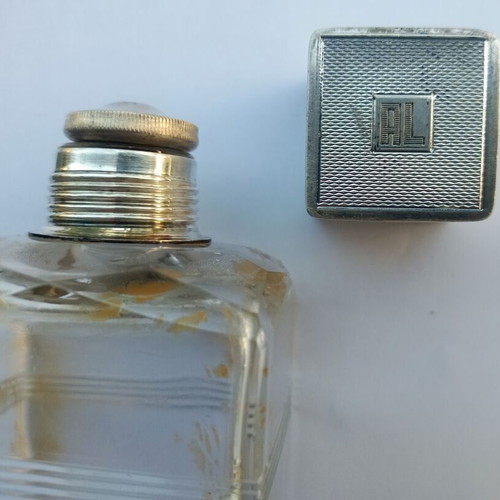 Vintage AL G.c.&s London perfume used, 250-300ml bottle with silver cap