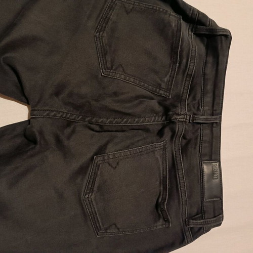 Reiko pants used, black, five-pocket, elastic, size 25