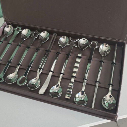 Sambonet 12 luxury cocktail spoons stainless steel new