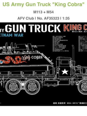 US Army Gun Truck "King Cobra" M113 + M54 model kit new