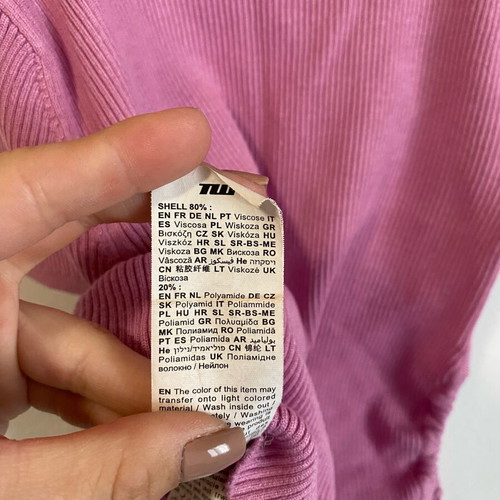 Tally Weijl ribbed top with ties like new, xs, pink