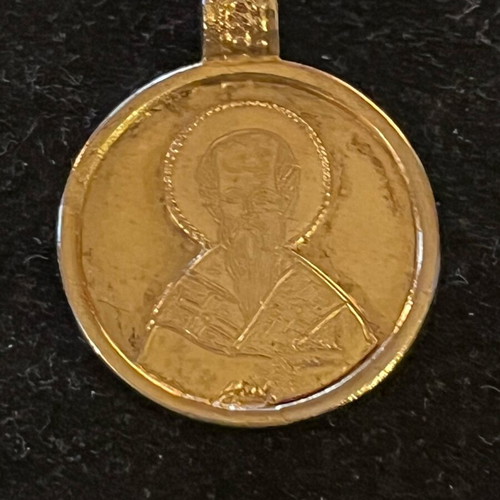 Gold-plated pendant with Saint Nicholas used
