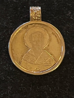 Gold-plated pendant with Saint Nicholas used