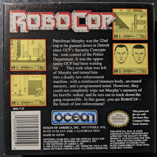 RoboCop Game Boy like new, American edition, complete