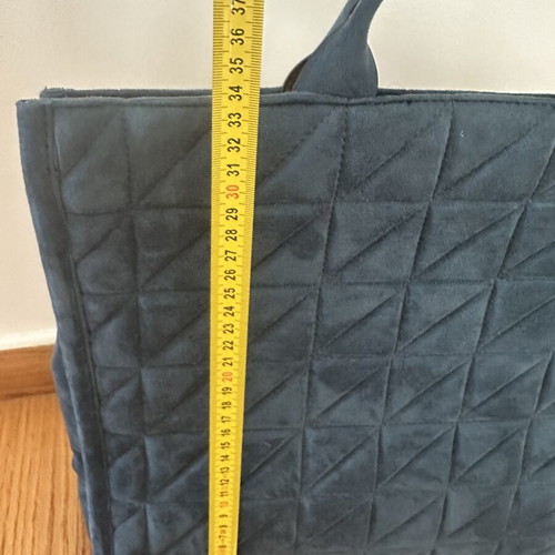 Velvet extra large tote bag, blue