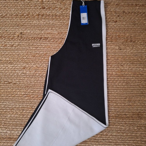 Adidas Originals Women's High-Waisted Pants New, Mesh Fabric Black White