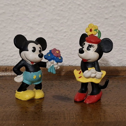 Mickey & Minnie Mouse vintage 80s figure set used, PVC
