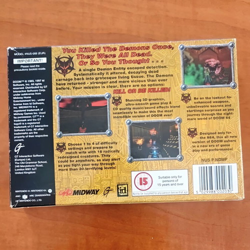 Nintendo 64 Doom 64 like new PAL edition with manual