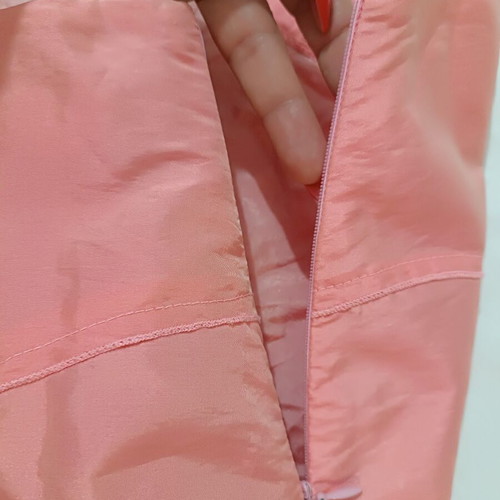 Charly evening maxi skirt taffeta salmon with tulle and gathers, like new