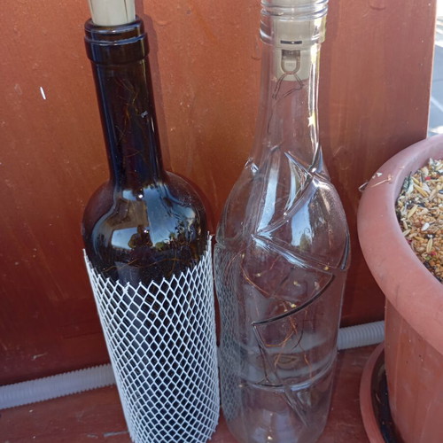 Decorative LED Bottle Lights set of two, used
