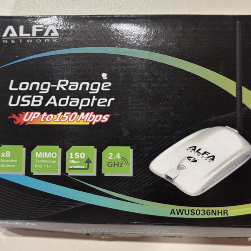 Alfa Network AWUS036NHR V2 USB Network Adapter with Wi-Fi 150Mbps and Detachable Antenna