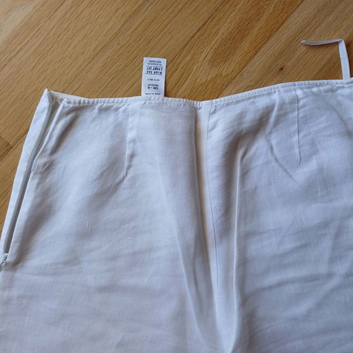 Linen pants Marks & Spencer used, white with sequin belt, size S