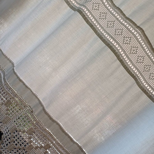 Cotton curtain with handmade lace, new, traditional style