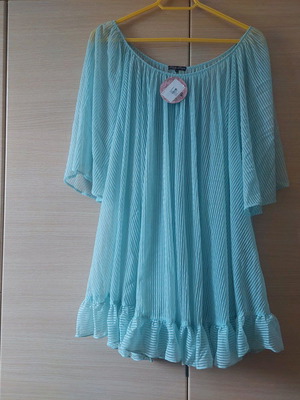 Traffic light blue transparent tunic dress new XL XXL XXXL