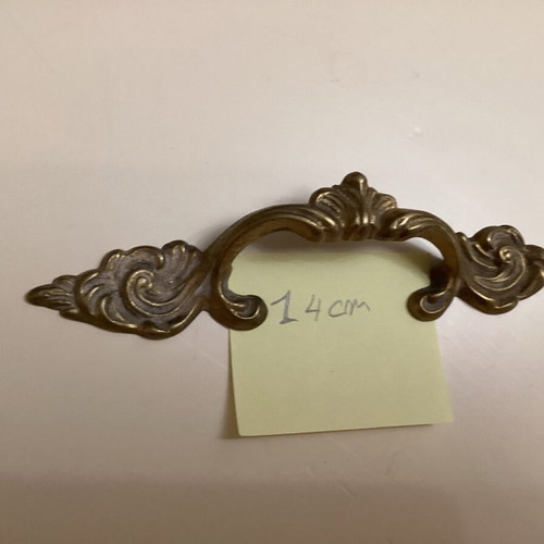 Vintage brass furniture handles set of 4 used, Italy Bologna