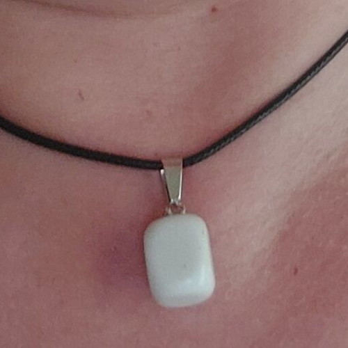 PU leather necklace like new, black and white, 45 cm + 5 cm extension