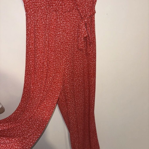 Pink Woman floral jumpsuit, medium, red and white