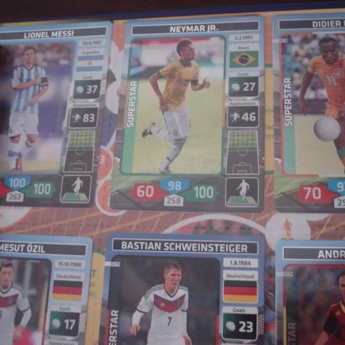 Panini Football Stars World Cup 2014 sticker collection with Messi Neymar