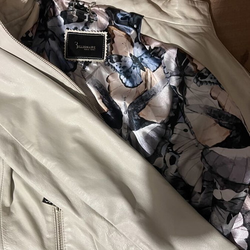 Billionaire Italian Couture women's leather jacket like new, beige, size S