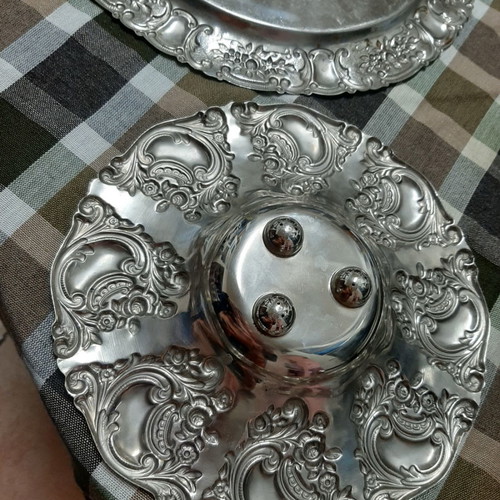 Antique serving trays used, set of 3