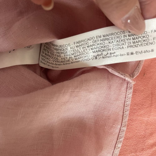 Massimo Dutti Linen Shirt with V Neck Pink new