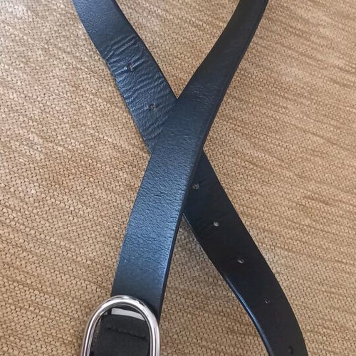 Belt women's black like new with silver buckle, size 90