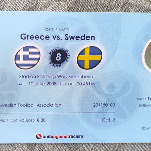 Euro 2008 Greece National Team Tickets like new