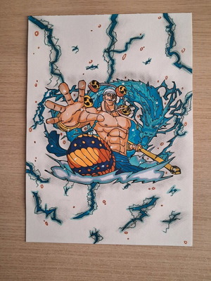 Κορνίζα Eneru One Piece καινούργια με χειροποίητη αφίσα