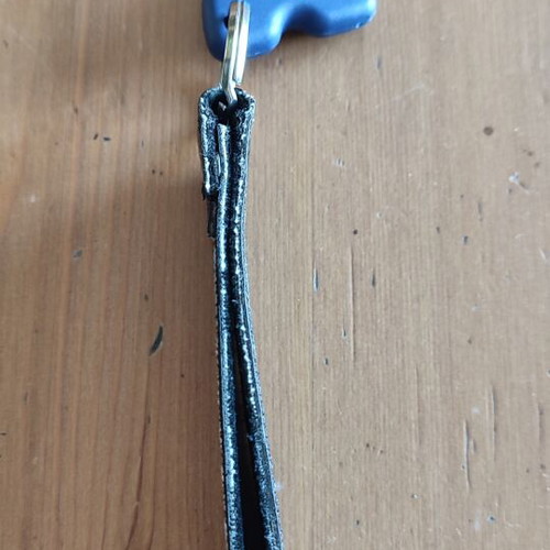 Piaggio leather fabric keychain