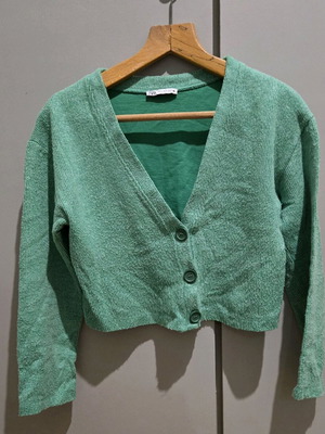 Zara women's cardigan used, size S, green