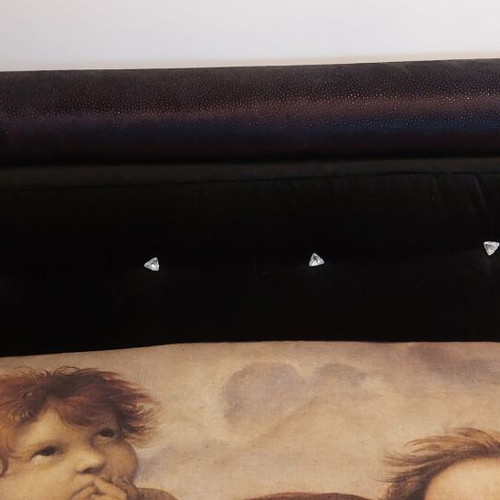 Recliner with stool like new, cherubs and Swarovski