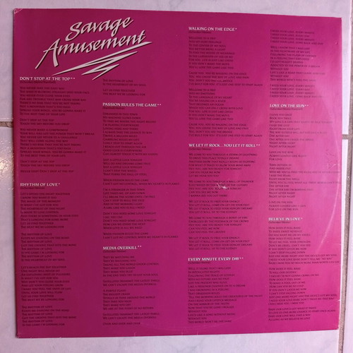 Scorpions Savage Amusement vinyl record like new, rock