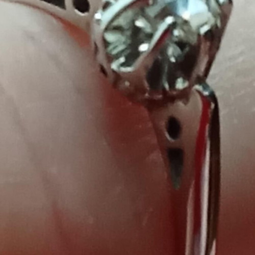 Monopetro 14K white gold ring like new with diamond